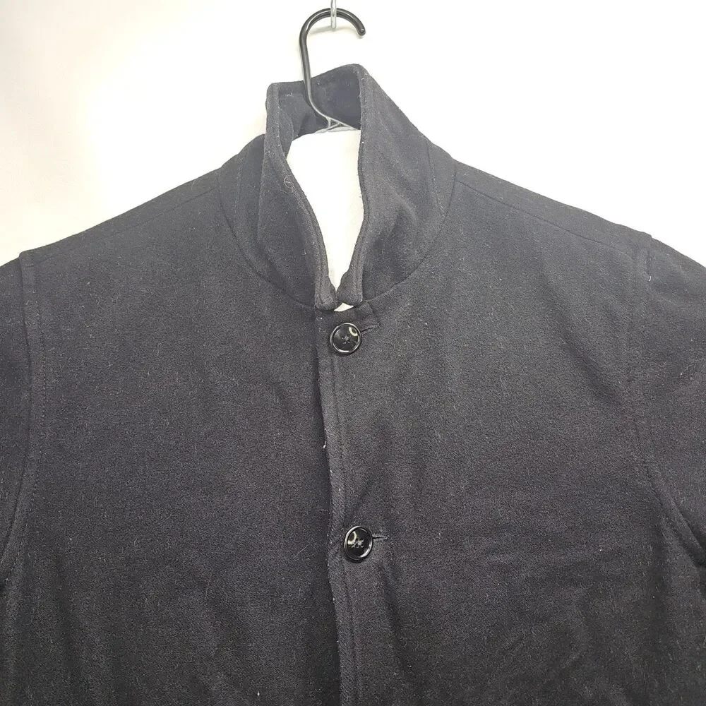 GAP Black Wool Blend Coat Men’s Size L Warm Lined Winter Jacket Classic Style